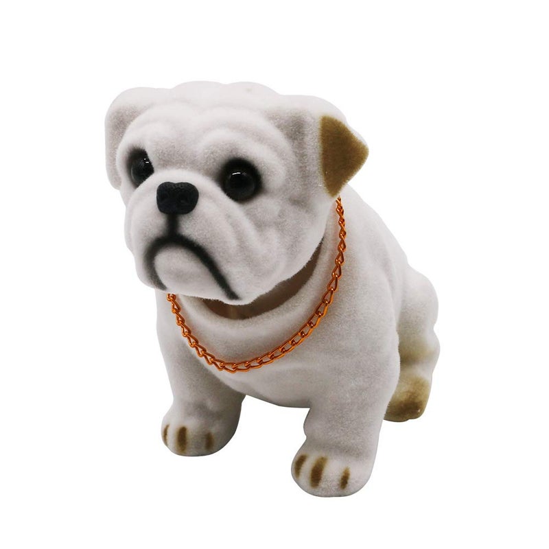 Rayberro Shaking Head Bulldog Figurine Car Dashboard Decoration, Nodding Bulldog Statue Car Vehicle Decor Creative Dog Sculpture Tabletop Ornaments Collectible Crafts Home Office Decor - Image 1